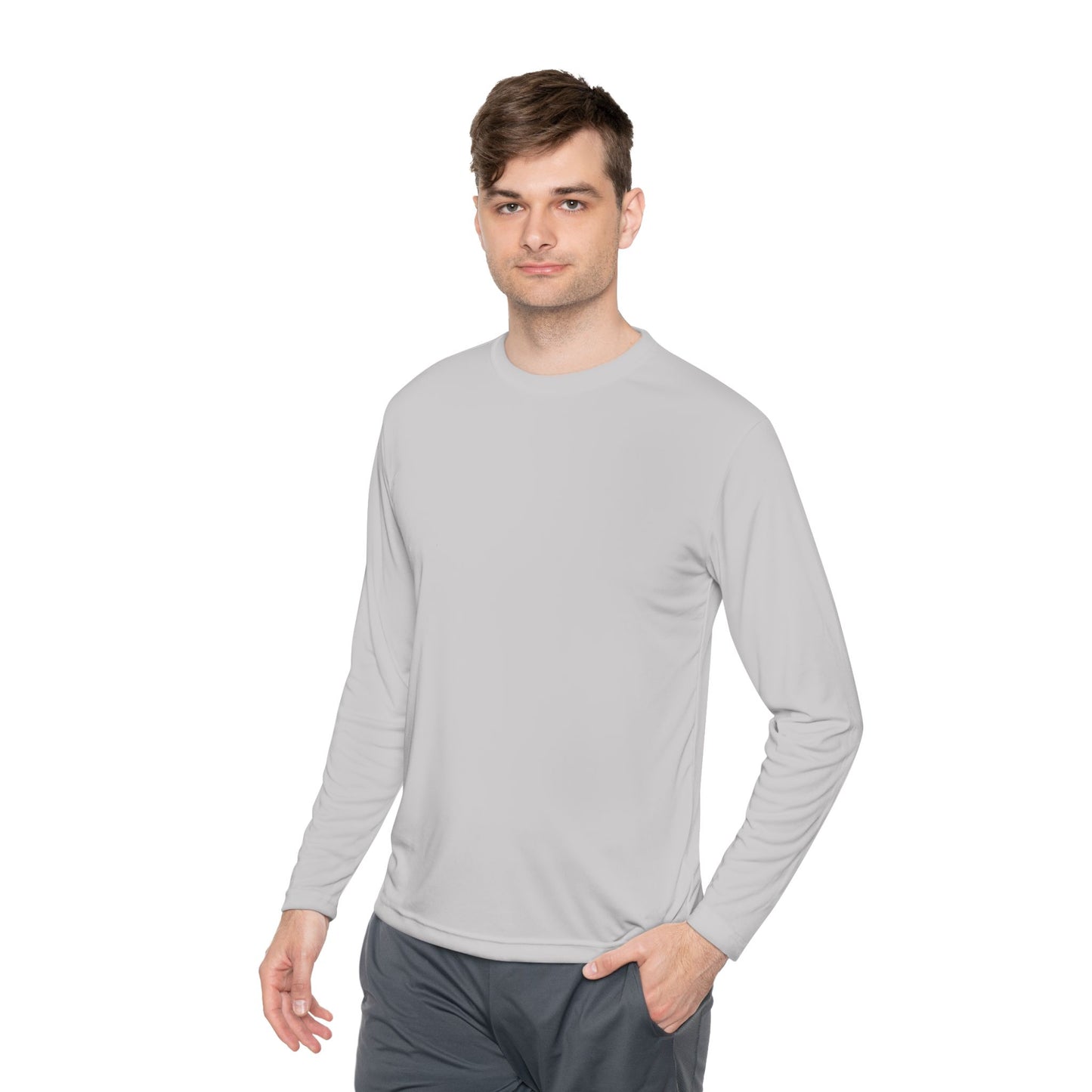 Unisex Full Sleeve Round Neck T-Shirt by Arenky : Grey