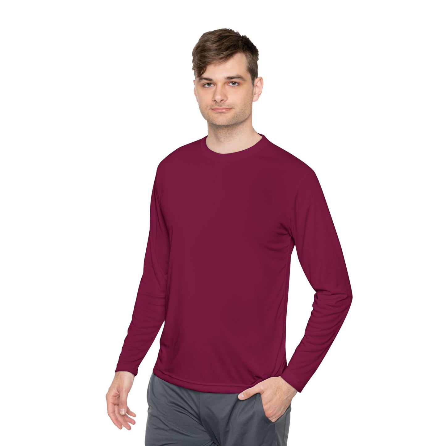 Unisex Full Sleeve Round Neck T-Shirt by Arenky : Maroon